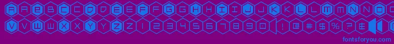 hexgon Font – Blue Fonts on Purple Background