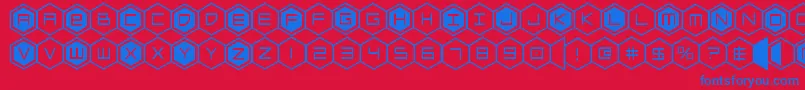 hexgon Font – Blue Fonts on Red Background