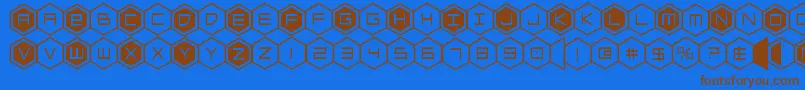 hexgon Font – Brown Fonts on Blue Background