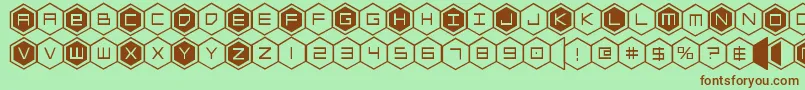 hexgon Font – Brown Fonts on Green Background