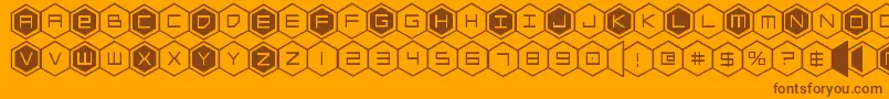 hexgon Font – Brown Fonts on Orange Background