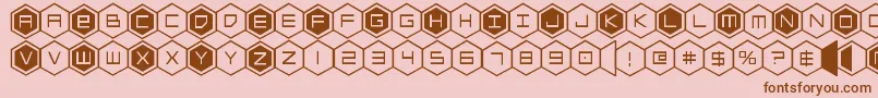 hexgon Font – Brown Fonts on Pink Background