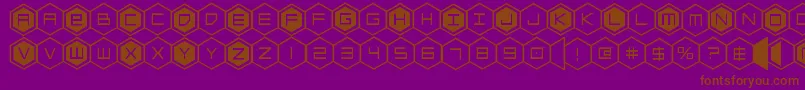 hexgon Font – Brown Fonts on Purple Background