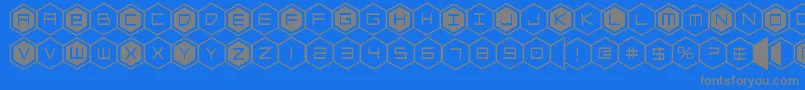 hexgon Font – Gray Fonts on Blue Background