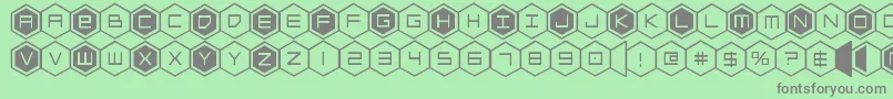 hexgon Font – Gray Fonts on Green Background