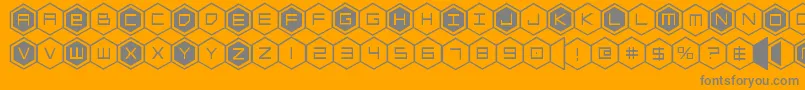 hexgon Font – Gray Fonts on Orange Background