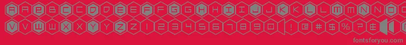 Fonte hexgon – fontes cinzas em um fundo vermelho