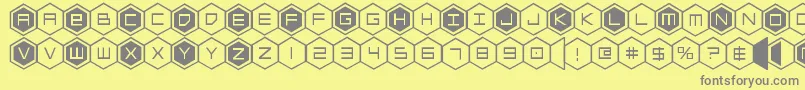 hexgon Font – Gray Fonts on Yellow Background