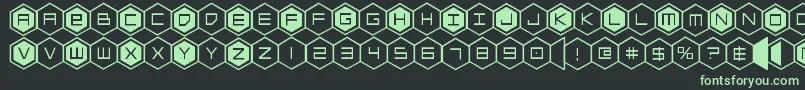hexgon Font – Green Fonts on Black Background