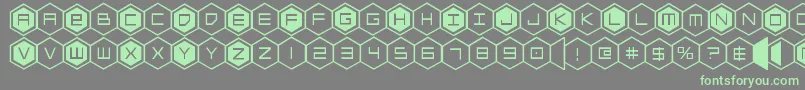hexgon Font – Green Fonts on Gray Background