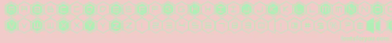 hexgon Font – Green Fonts on Pink Background