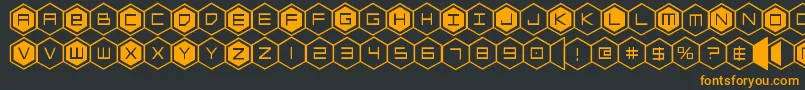 hexgon Font – Orange Fonts on Black Background