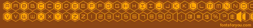 hexgon Font – Orange Fonts on Brown Background