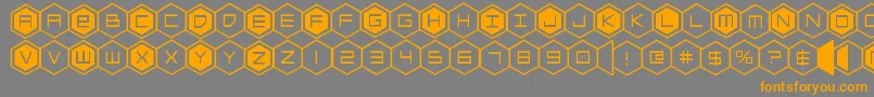 hexgon Font – Orange Fonts on Gray Background