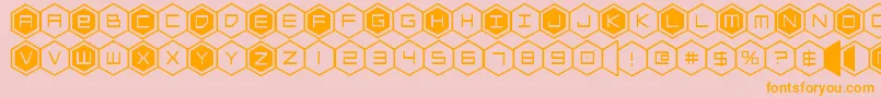 hexgon Font – Orange Fonts on Pink Background