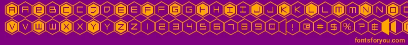 hexgon Font – Orange Fonts on Purple Background