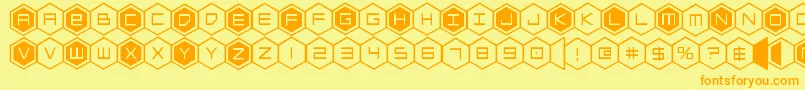 hexgon Font – Orange Fonts on Yellow Background