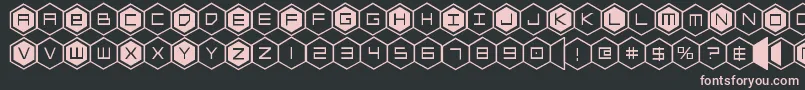 hexgon Font – Pink Fonts on Black Background