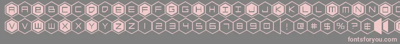 hexgon Font – Pink Fonts on Gray Background