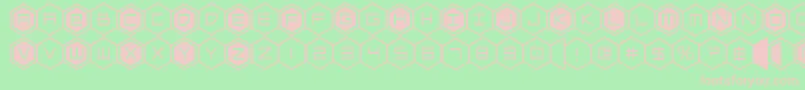 hexgon Font – Pink Fonts on Green Background