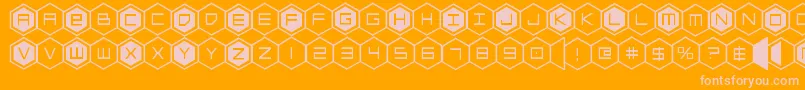 hexgon Font – Pink Fonts on Orange Background