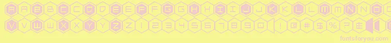 hexgon Font – Pink Fonts on Yellow Background