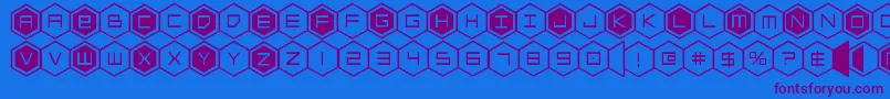 hexgon Font – Purple Fonts on Blue Background