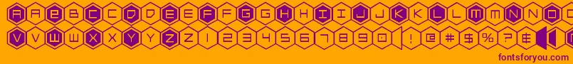 hexgon Font – Purple Fonts on Orange Background