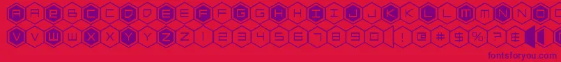 hexgon Font – Purple Fonts on Red Background