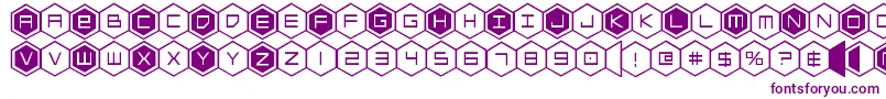 hexgon Font – Purple Fonts on White Background