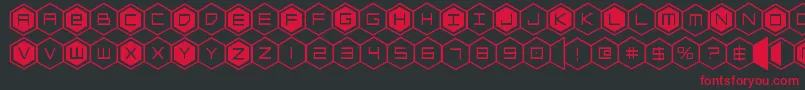 Czcionka hexgon – czerwone czcionki na czarnym tle