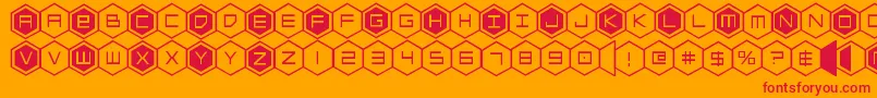 hexgon Font – Red Fonts on Orange Background