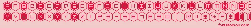 hexgon Font – Red Fonts on Pink Background