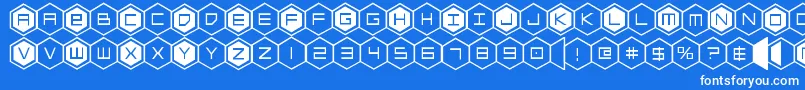 hexgon Font – White Fonts on Blue Background