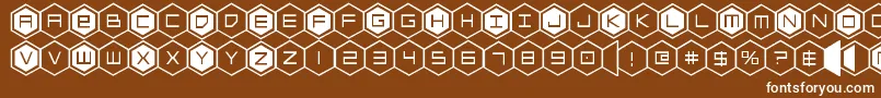 hexgon Font – White Fonts on Brown Background