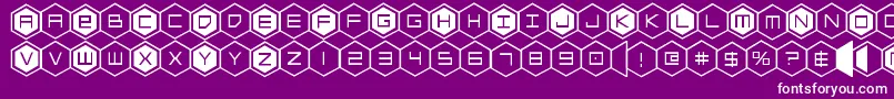 hexgon Font – White Fonts on Purple Background