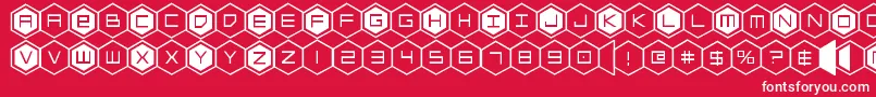 Шрифт hexgon – белые шрифты на красном фоне