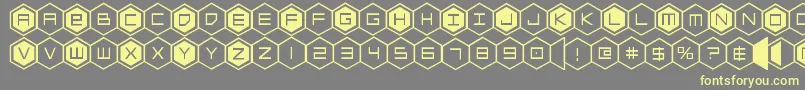hexgon Font – Yellow Fonts on Gray Background