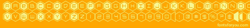 hexgon Font – Yellow Fonts on Orange Background