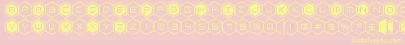 hexgon Font – Yellow Fonts on Pink Background