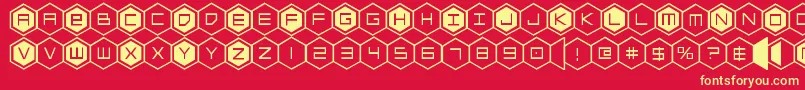 Шрифт hexgon – жёлтые шрифты на красном фоне