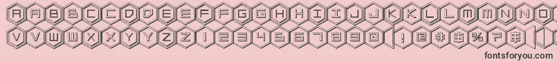 hexgon3d Font – Black Fonts on Pink Background