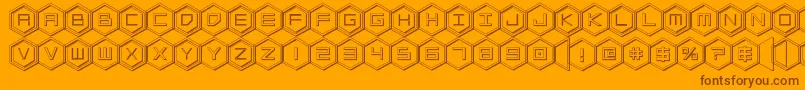 hexgon3d Font – Brown Fonts on Orange Background
