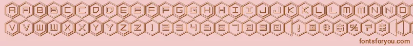 hexgon3d Font – Brown Fonts on Pink Background