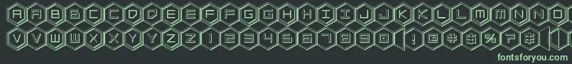 hexgon3d Font – Green Fonts on Black Background