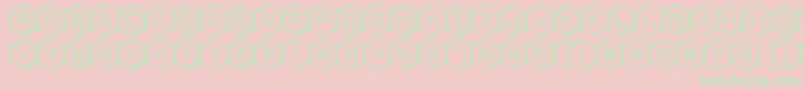 hexgon3d Font – Green Fonts on Pink Background