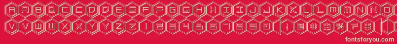Czcionka hexgon3d – zielone czcionki na czerwonym tle