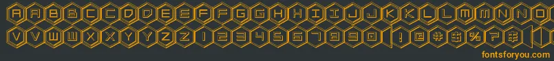 hexgon3d Font – Orange Fonts on Black Background