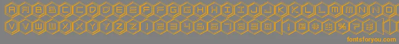 hexgon3d Font – Orange Fonts on Gray Background