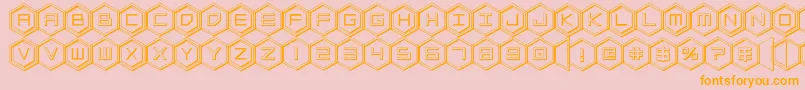 Czcionka hexgon3d – pomarańczowe czcionki na różowym tle